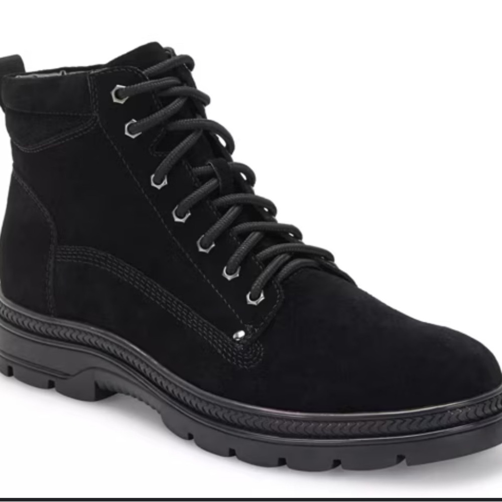 Blondo woman’s waterproof black suede lace up boots